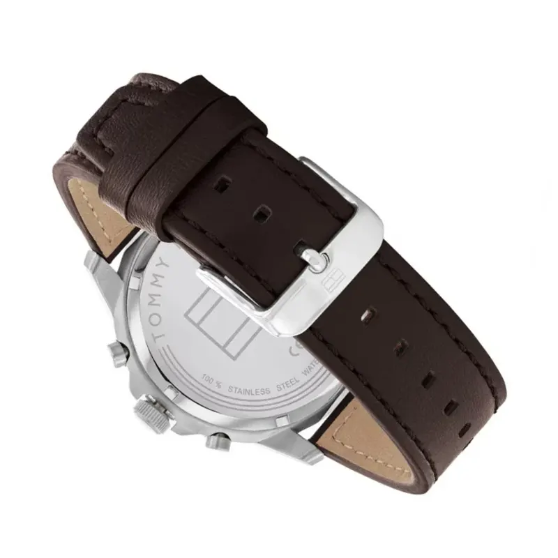 Tommy Hilfiger Henry Chronograph Blue Dial Leather Men's Watch- 1710476